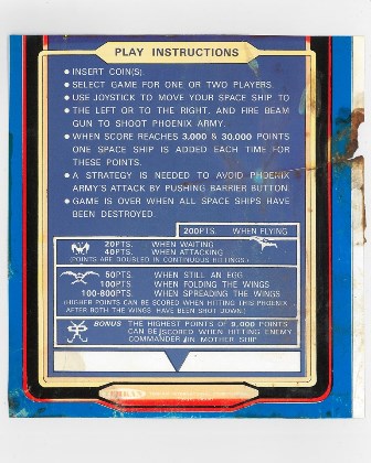 Tehkan Phoenix instruction card scan
